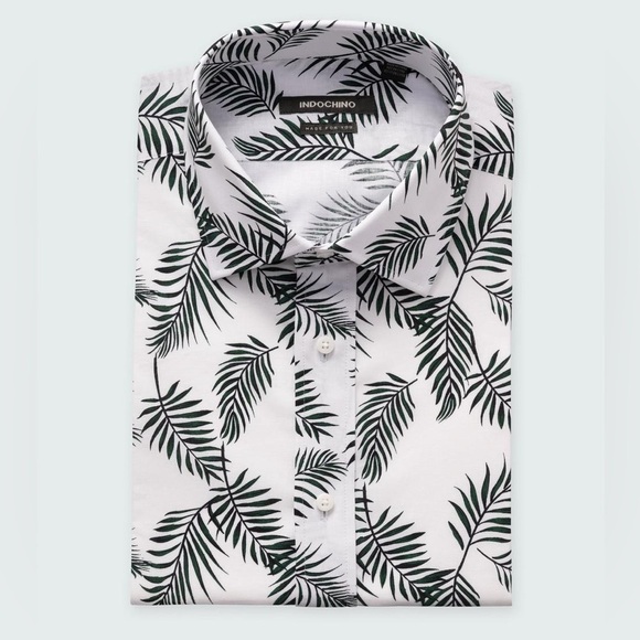 INDOCHINO Men’s Floral Leaf Dress Shirt Size Small - Picture 1 of 5